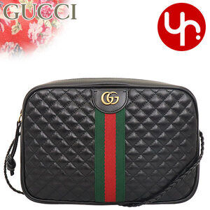 Gucci GG Marmont Quilted Web Stripe Shoulder Bag Black Green Red